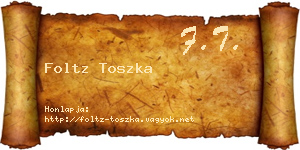 Foltz Toszka névjegykártya
